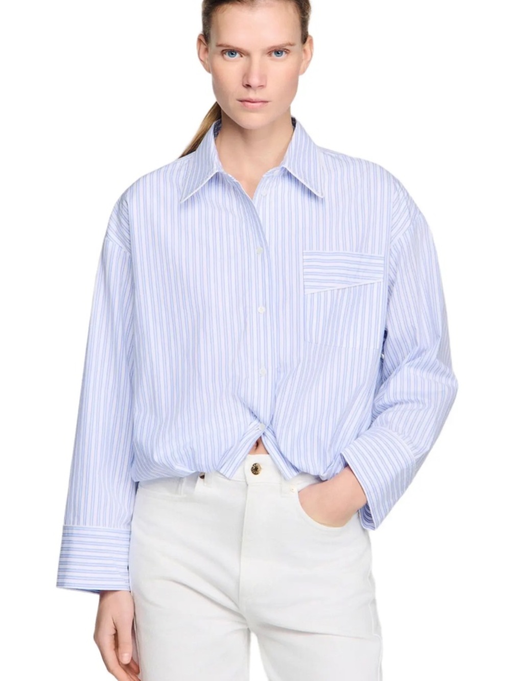 Jannat ropped striped shirt